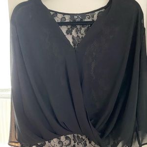 BCX Black Sheer Blouse